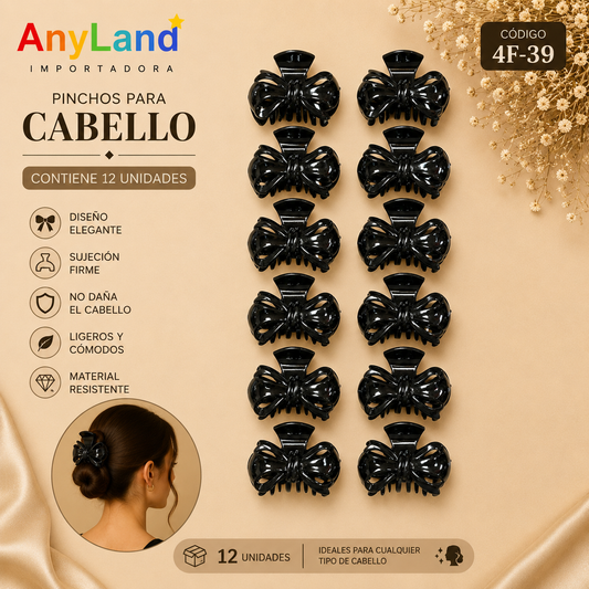 Pinchos negro grande x 12 unidades (4F-39)