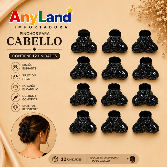 Pinchos negro pequeño x 12 unidades (4F-57)