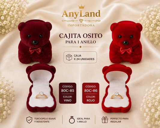 Caja osito gamuza para 1 anillo x24 (80C-85-86)