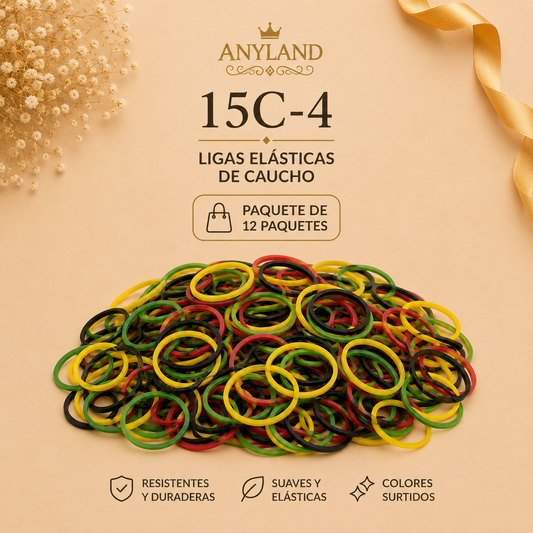 Ligas de caucho colores funda por 12 paquetes (15C-4)