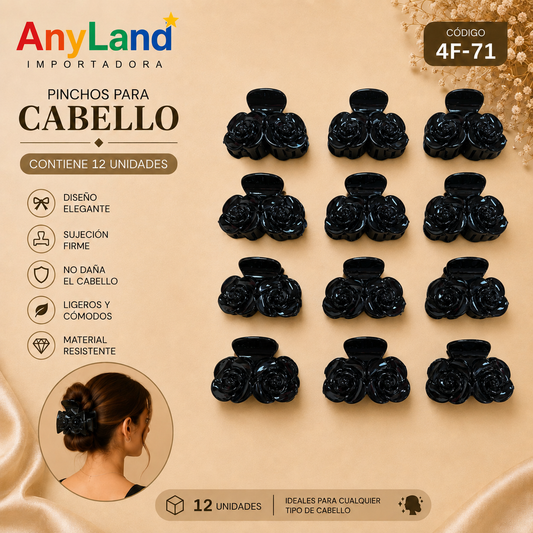 Pinchos negro pequeño x 12 unidades (4F-71)