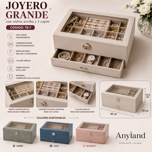 Caja organizadora grande para joyas (78-7)