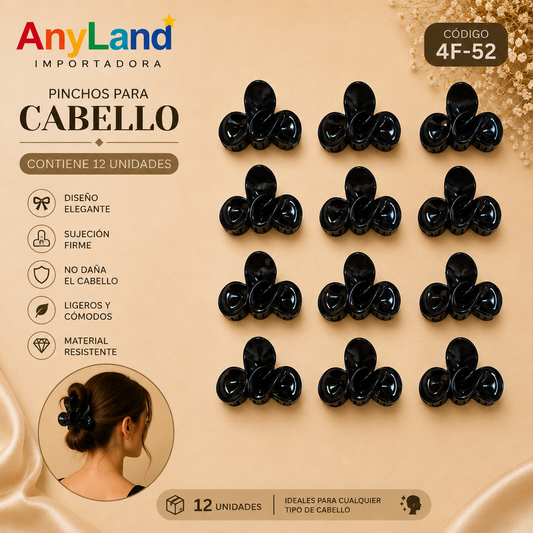 Pinchos negro pequeño x 12 unidades (4F-52)