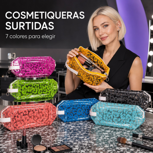 Cosmetiquera plastico transparente impermeable UND  (40-6)