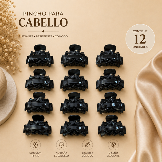 Pinchos negro pequeño x 12 unidades (4F-51)