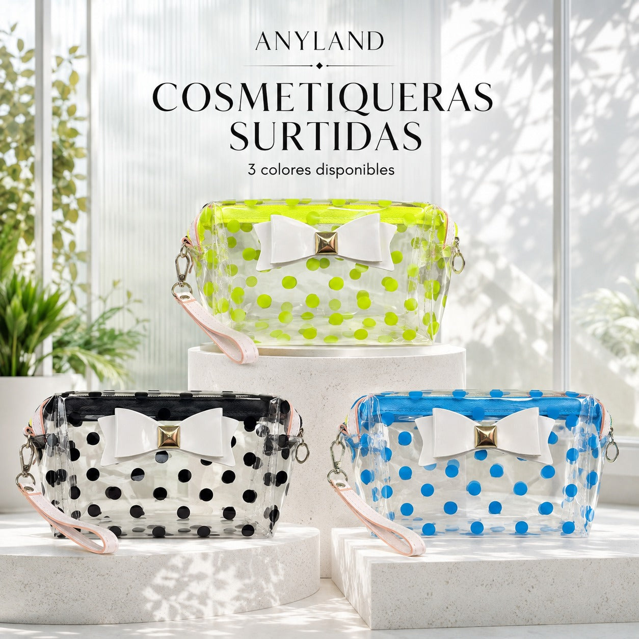 Cosmetiquera plastico transparente impermeable UND  (40-10)