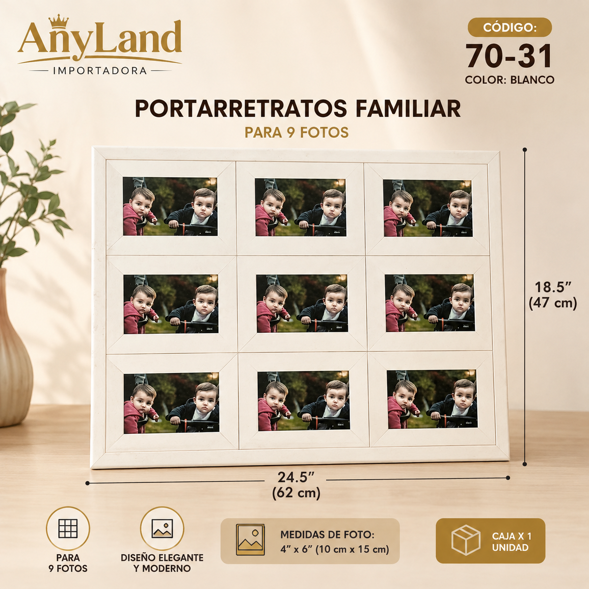 Portarretratos 18.5"x24.5" 3 colores (70-31)