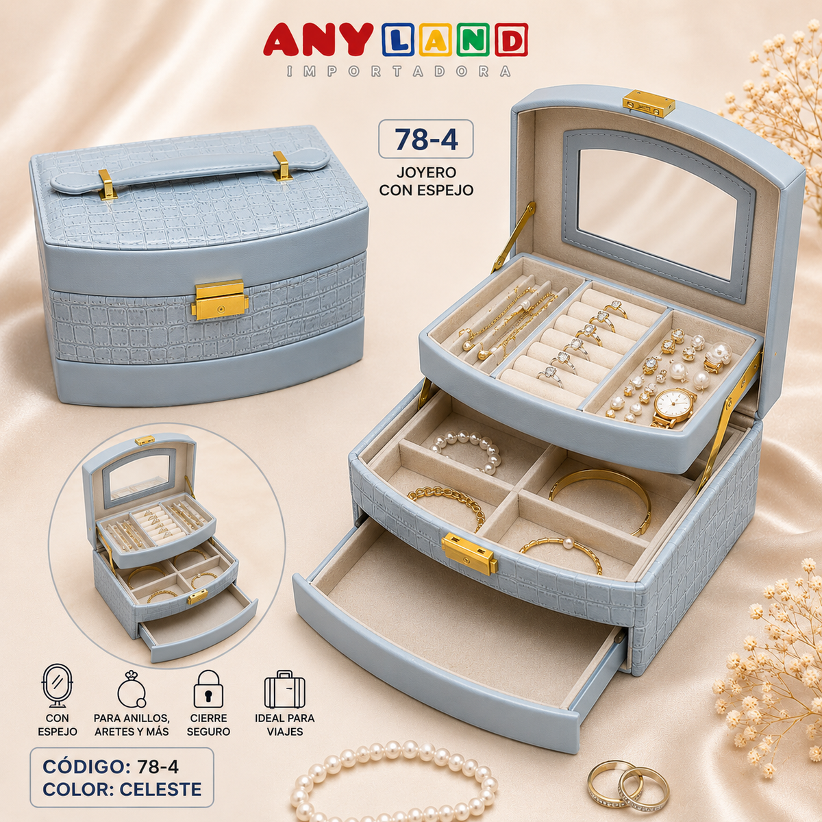 Caja organizadora grande para joyas (78-4)