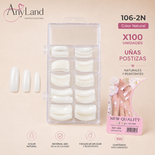 Extension de uñas color natural x100 (106-2N)