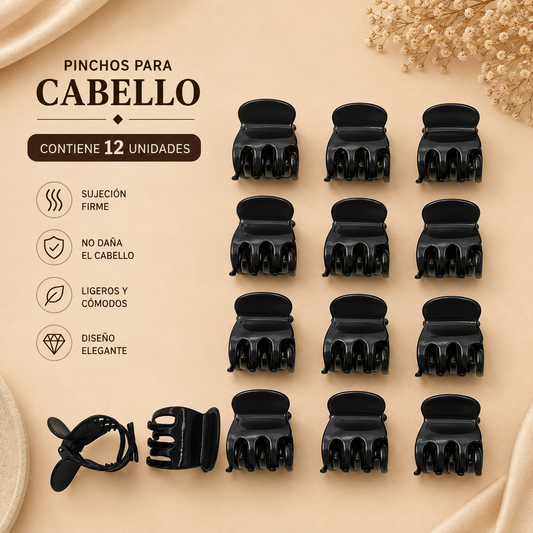 Pinchos negros grandes de 3 patas x 12 unidades (4B-54)