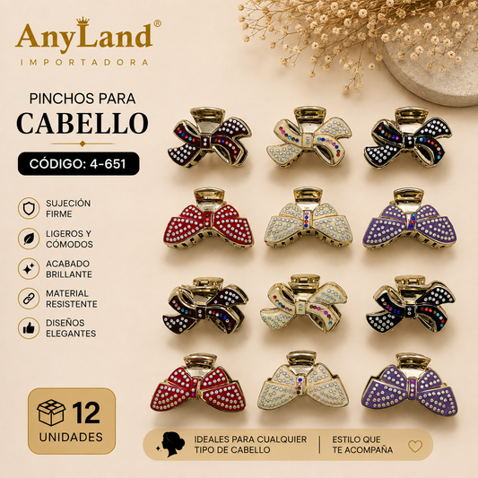 Pinchos dorado grandes c/brillo x 12 unidades (4-651)