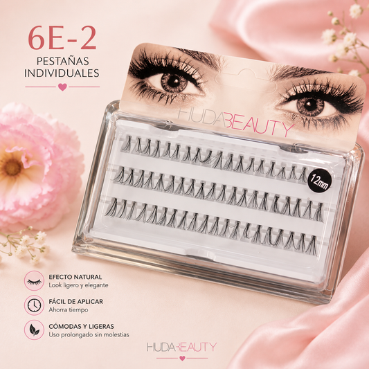Pestañas postizas individuales 12mm Huda Beauty x 12 blister  (6E-2)