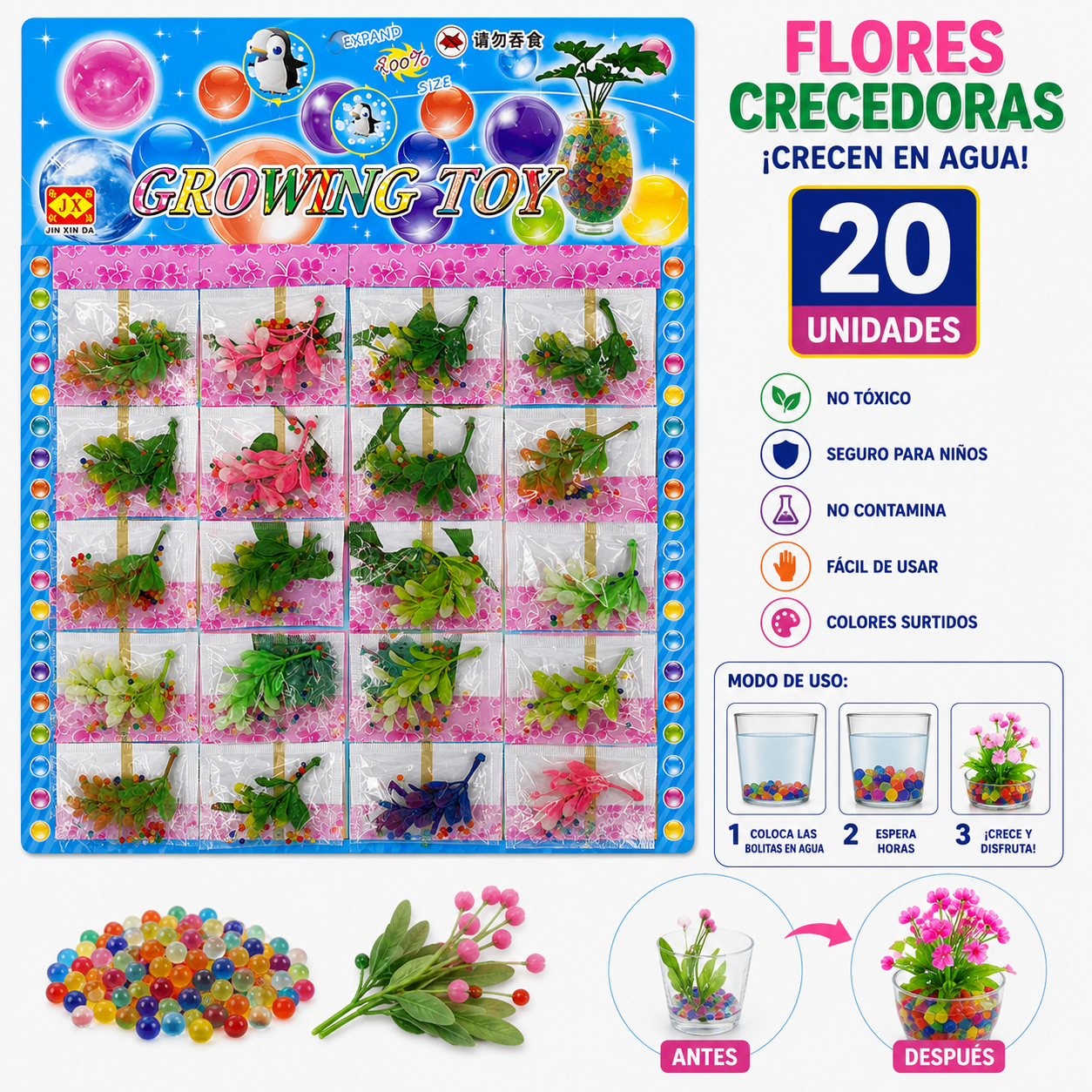 Plancha de adorno y bolita crecedora x20 (74-76)