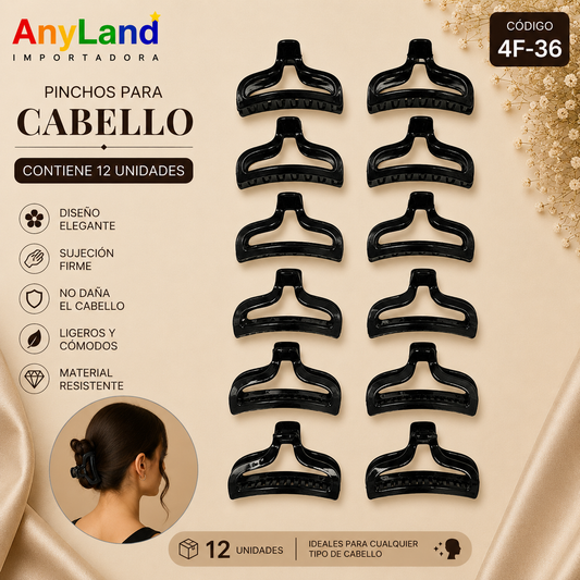 Pinchos negro grande x 12 unidades (4F-36)