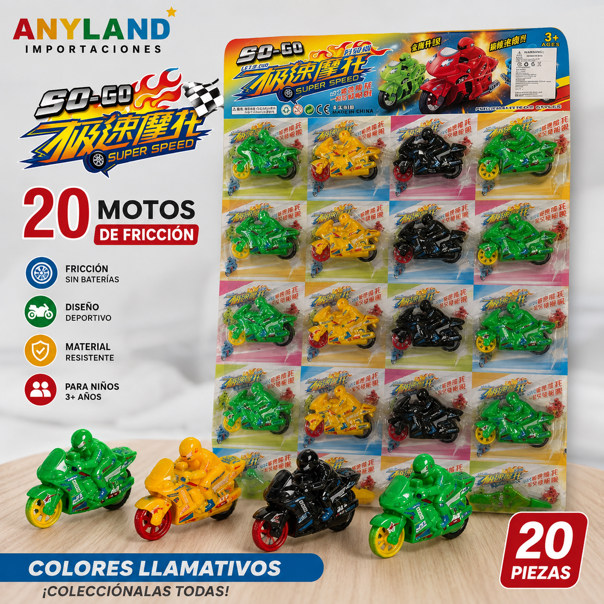 Plancha de motos a friccion x20 unid.(87-11)