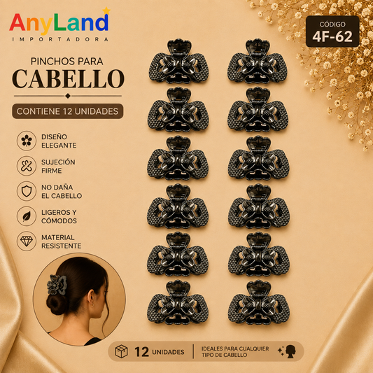 Pinchos negro pequeño x 12 unidades (4F-62)