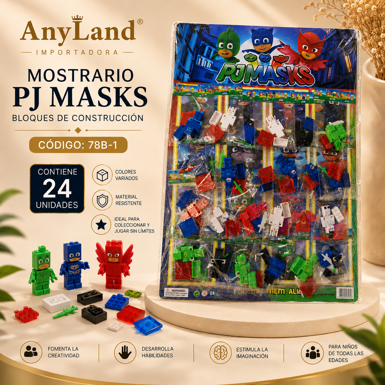 Plancha de legos de pjmasks x24 (78B-1)
