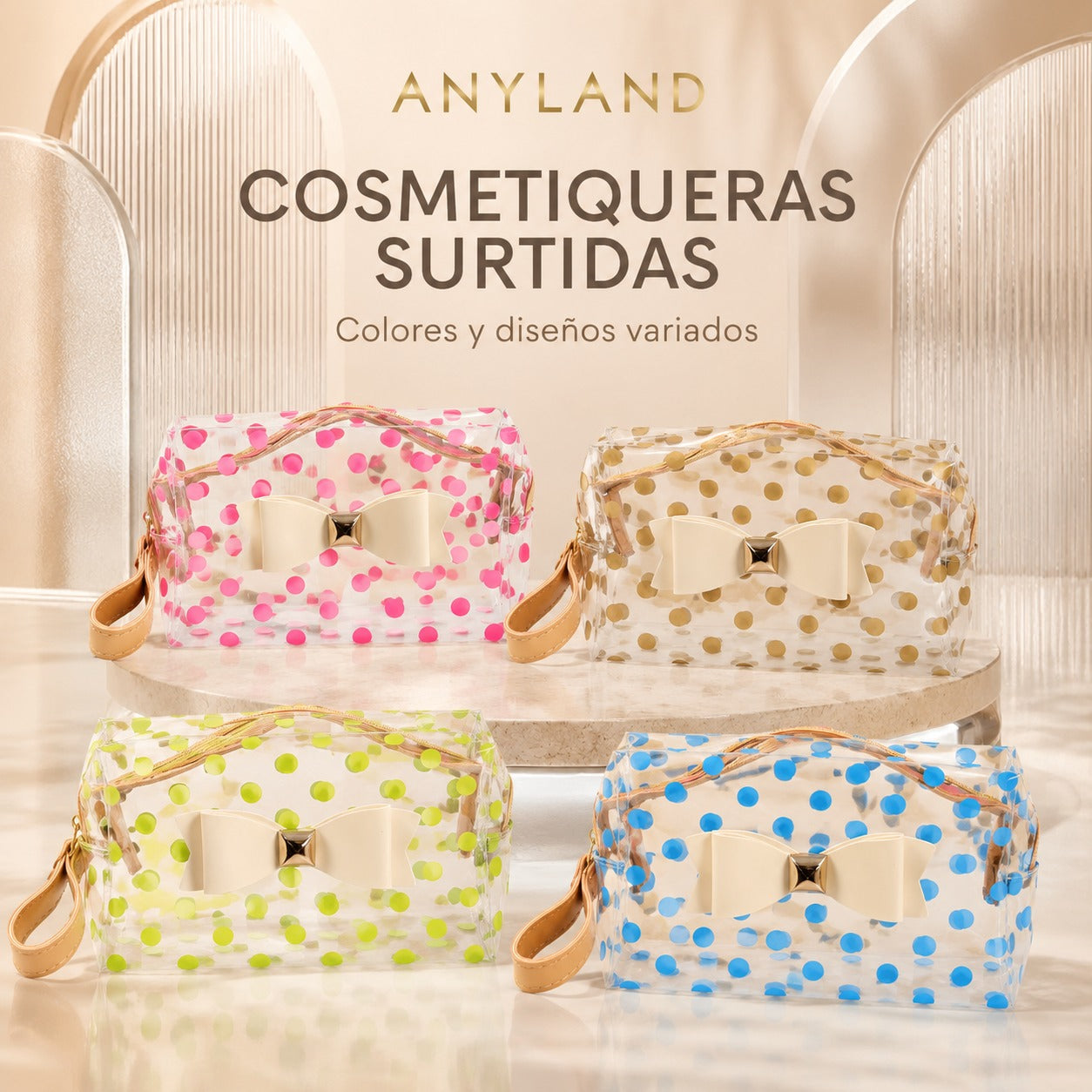 Cosmetiquera plastico transparente impermeable UND  (40-7)