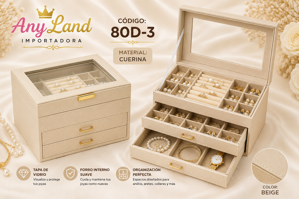 Caja organizadora grande para joyas (80D-3)
