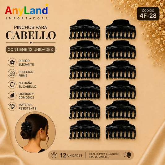 Pinchos negro grande x 12 unidades (4F-28)