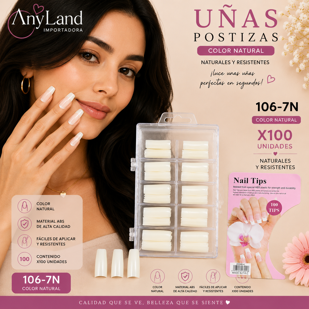 Extension de uñas naturales x100 (106-7N)