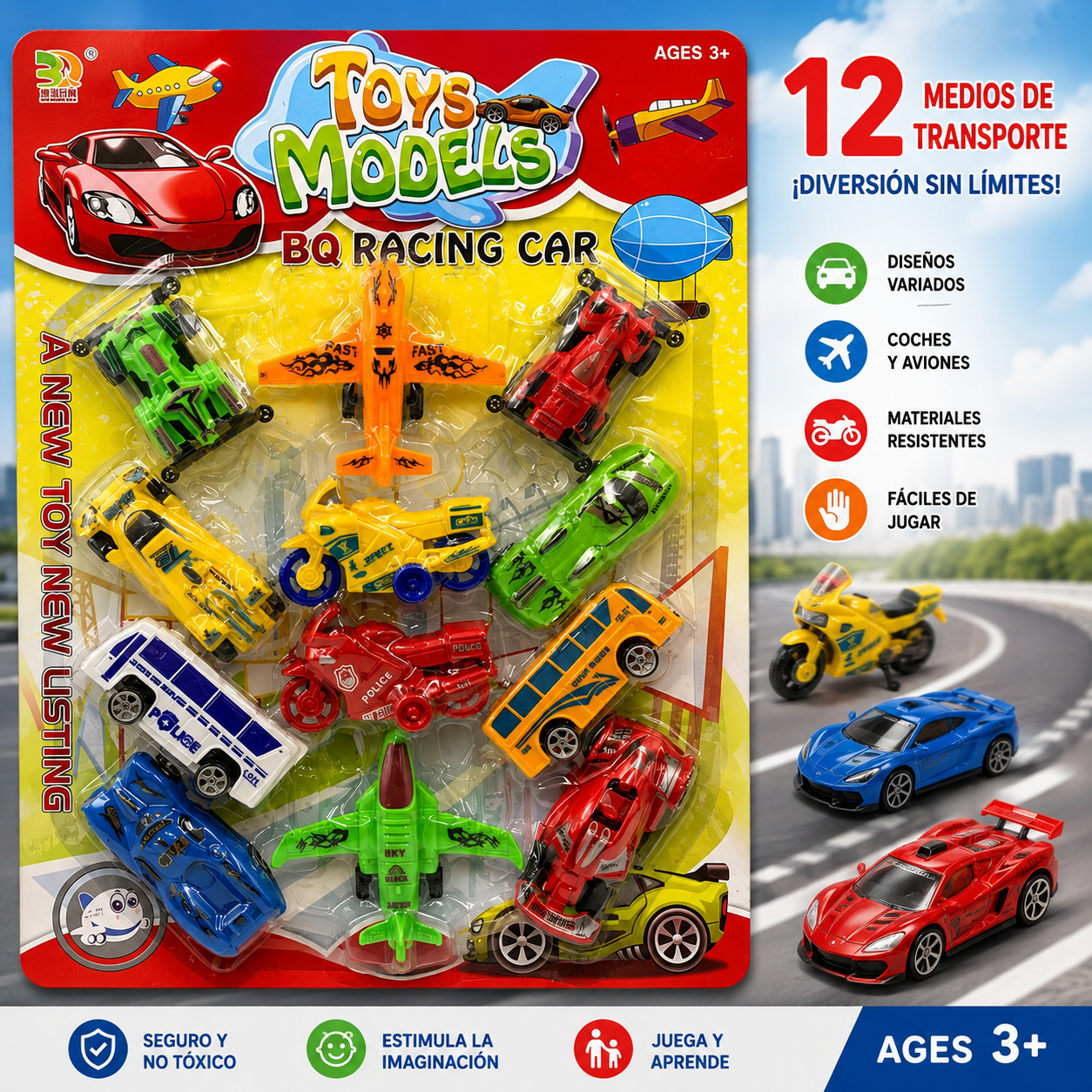 Plancha de autos y aviones x12 (77B-6)