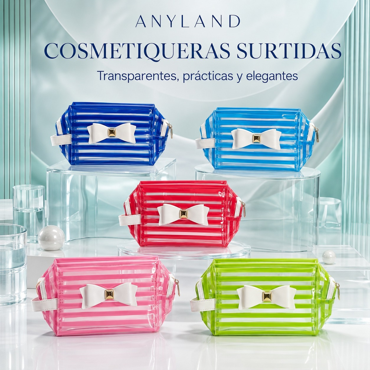 Cosmetiquera plastico transparente impermeable UND  (40-8)