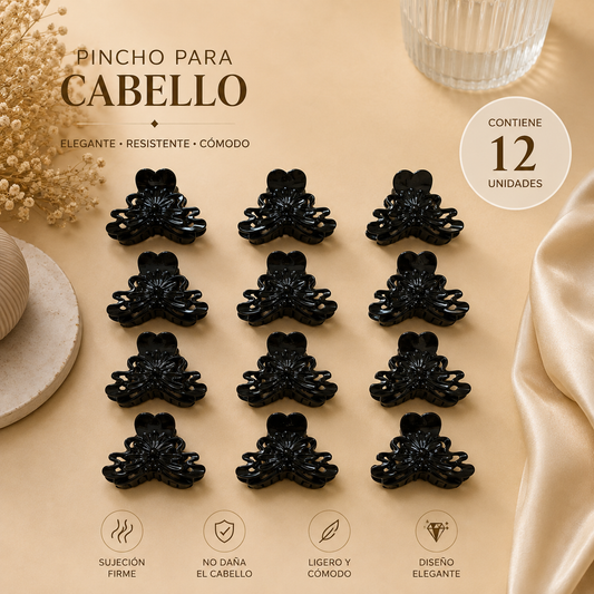 Pinchos negro pequeño x 12 unidades (4F-55)