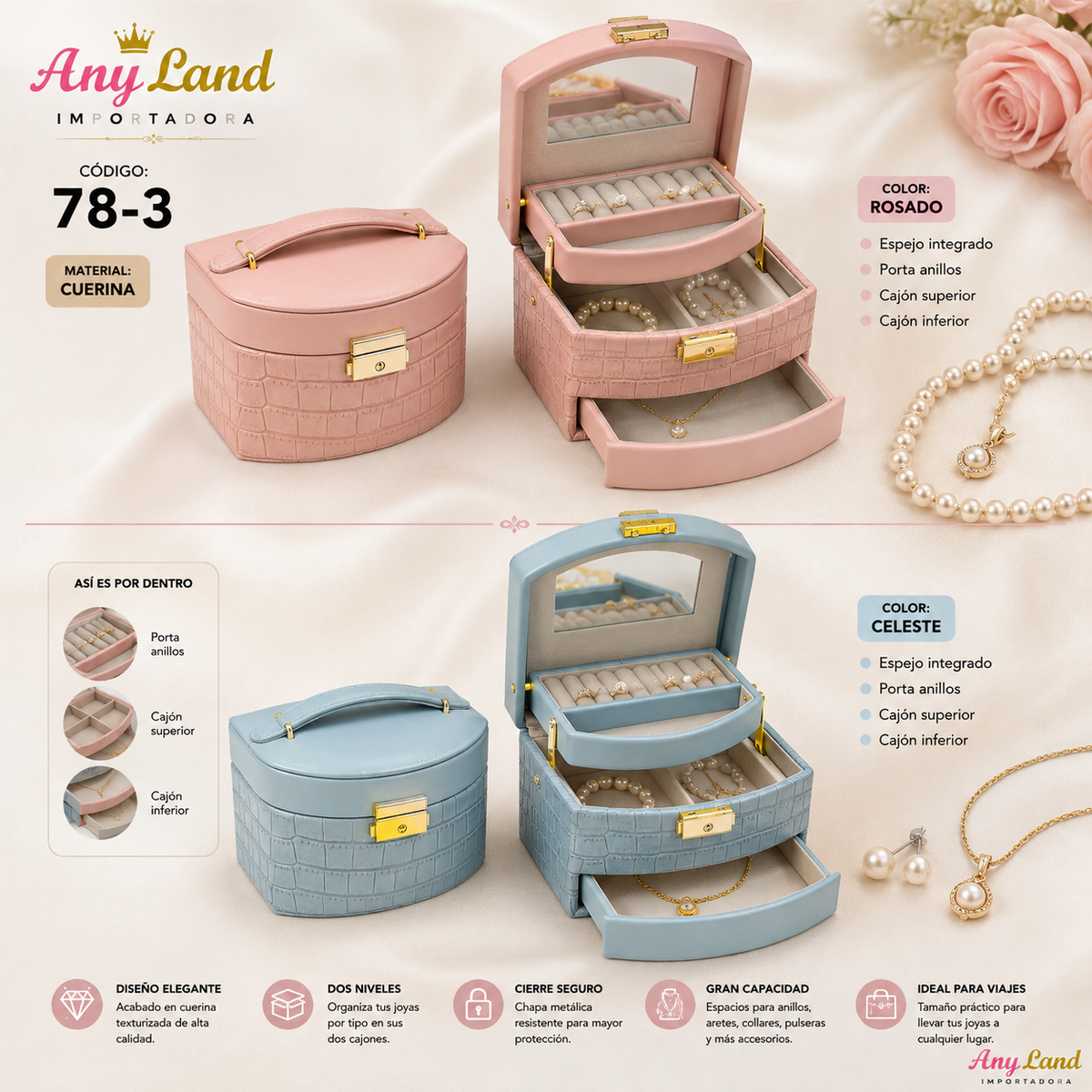Caja organizadora para joyas mediano (78-3)