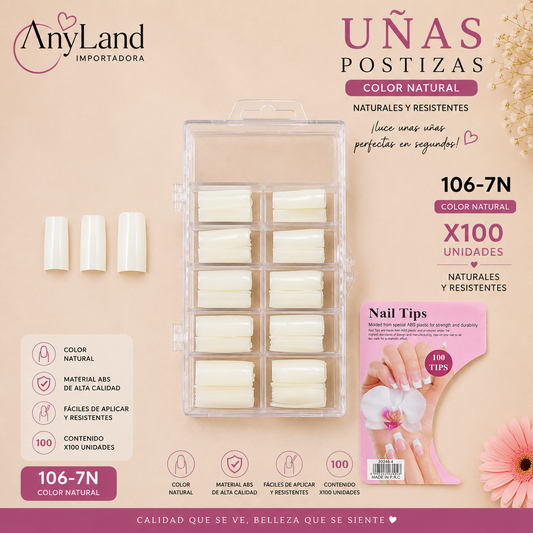 Extension de uñas naturales x100 (106-7N)