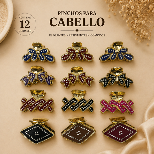 Pinchos surtidos dorados grandes x 12 unidades (4-672)