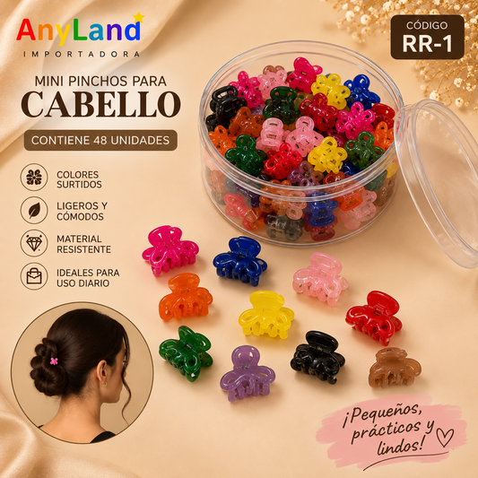 Pinchos piojitos engomados peq. de colores Cx48 unidades (RR-1)