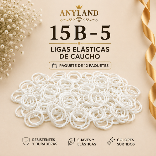 Ligas de caucho para cabello blanco por 12 paquetes (15B-5)