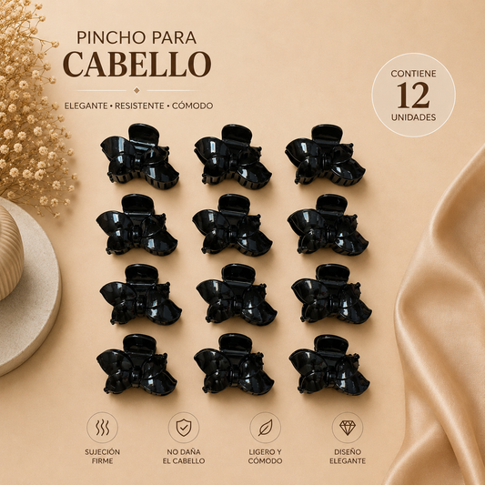 Pinchos negro pequeño x 12 unidades (4F-60)