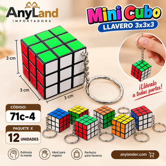 Paquete x docena cubo llavero 3x3 (71C-4)