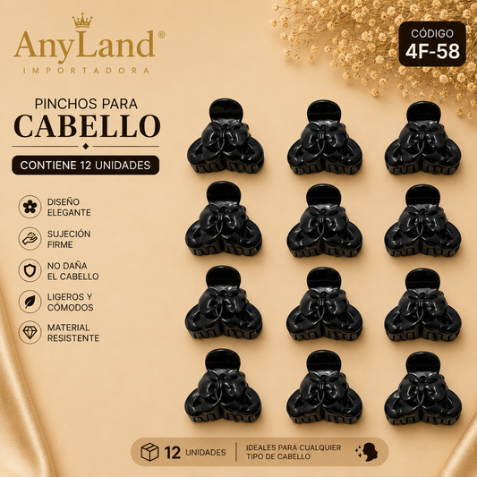 Pinchos negro pequeño x12 unidades (4F-58)