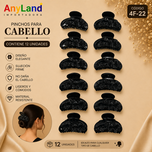 Pinchos negro grande x 12 unidades (4F-22)