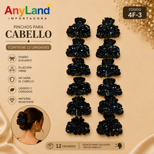 Pinchos negro grande x 12 unidades (4F-3)