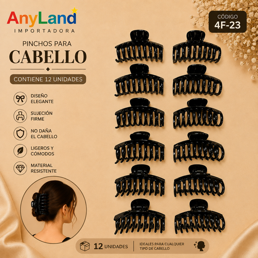Pinchos negro grande x 12 unidades (4F-23)