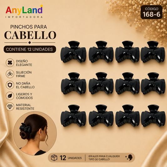 Pinchos negros grande x 12 unidades (168-6)