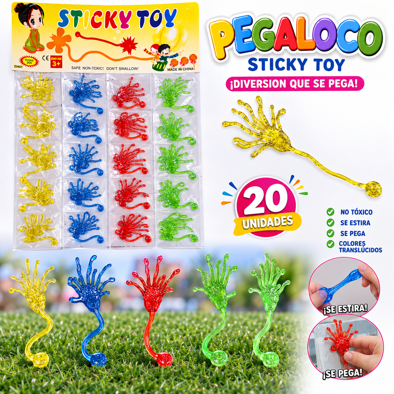 Pegaloco de 4 colores x20 unid. (74F-11)