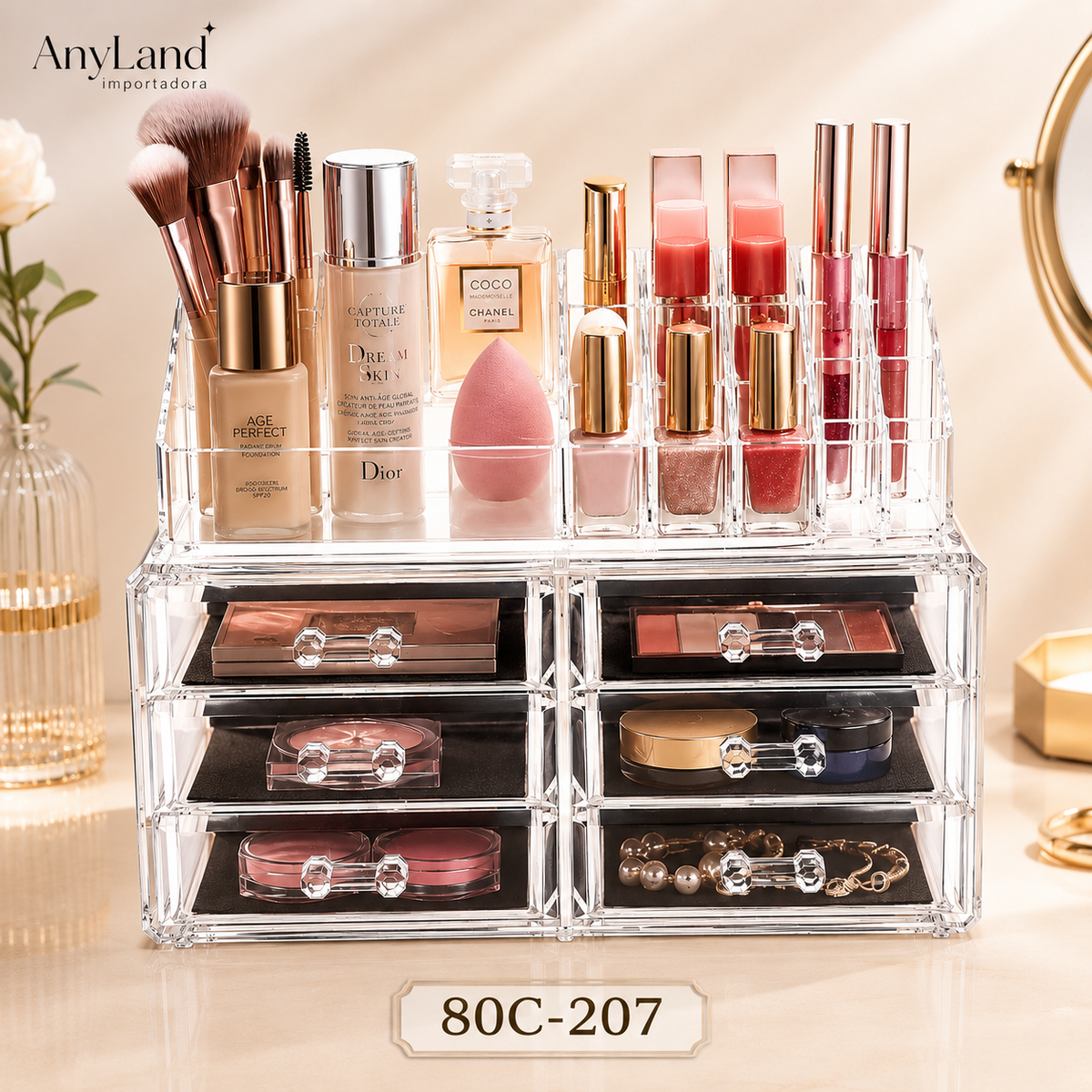 Exhibidor acrílico para joyas y maquillaje (80C-207)