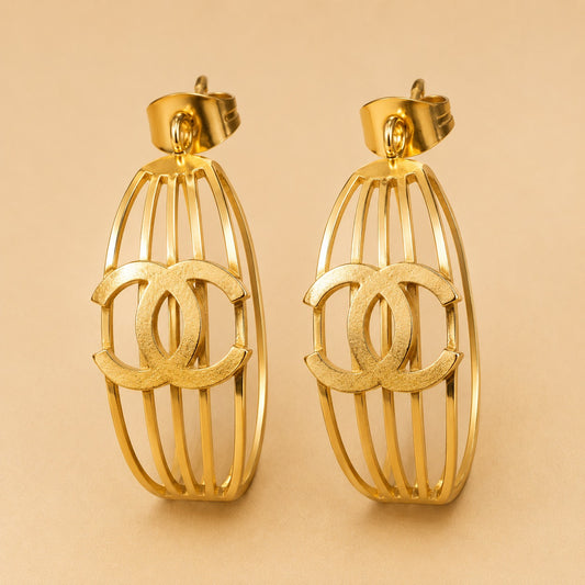 Argollas dorado de acero quirúrgico (COD.88-191)