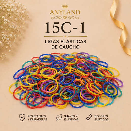 Ligas de caucho colores funda por 12 paquetes (15C-1)