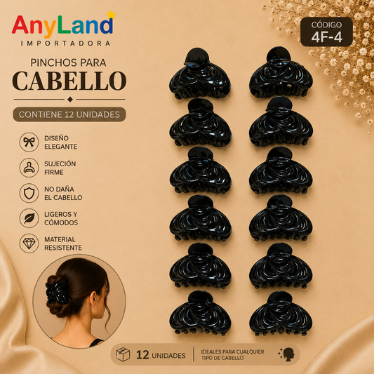 Pinchos negro grande x 12 unidades (4F-4)