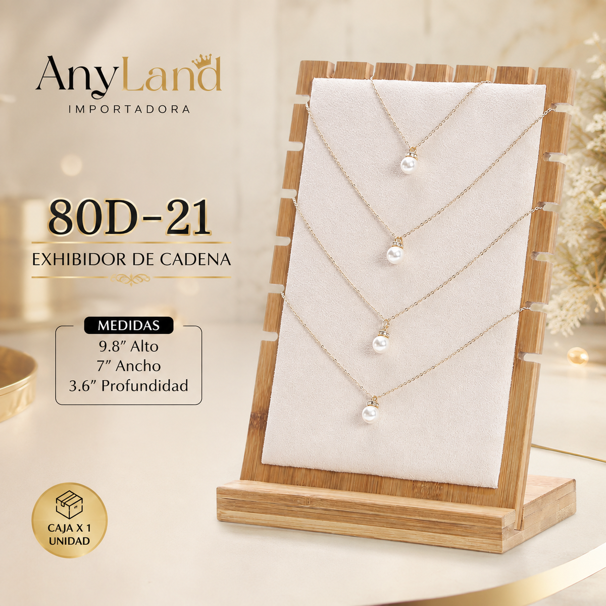 Exhibidor de collares de Madera (80D-21)