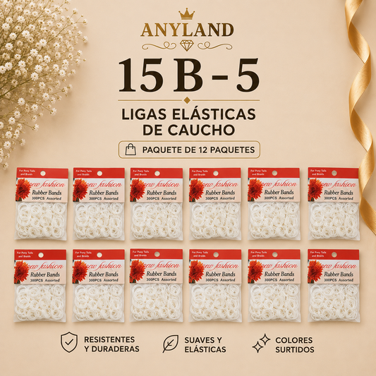 Ligas de caucho para cabello blanco por 12 paquetes (15B-5)